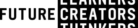 Text graphic on a black background featuring the words "LEARNERS," "CREATORS," and "THINKERS" in bold, white typography.